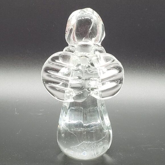 Vintage Clear Art Glass Praying Angel Figurine or Paperweight - Picture 10 of 14